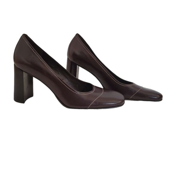 *Nine West Brown Stokeo Heels Sz.8 - Picture 1 of 9